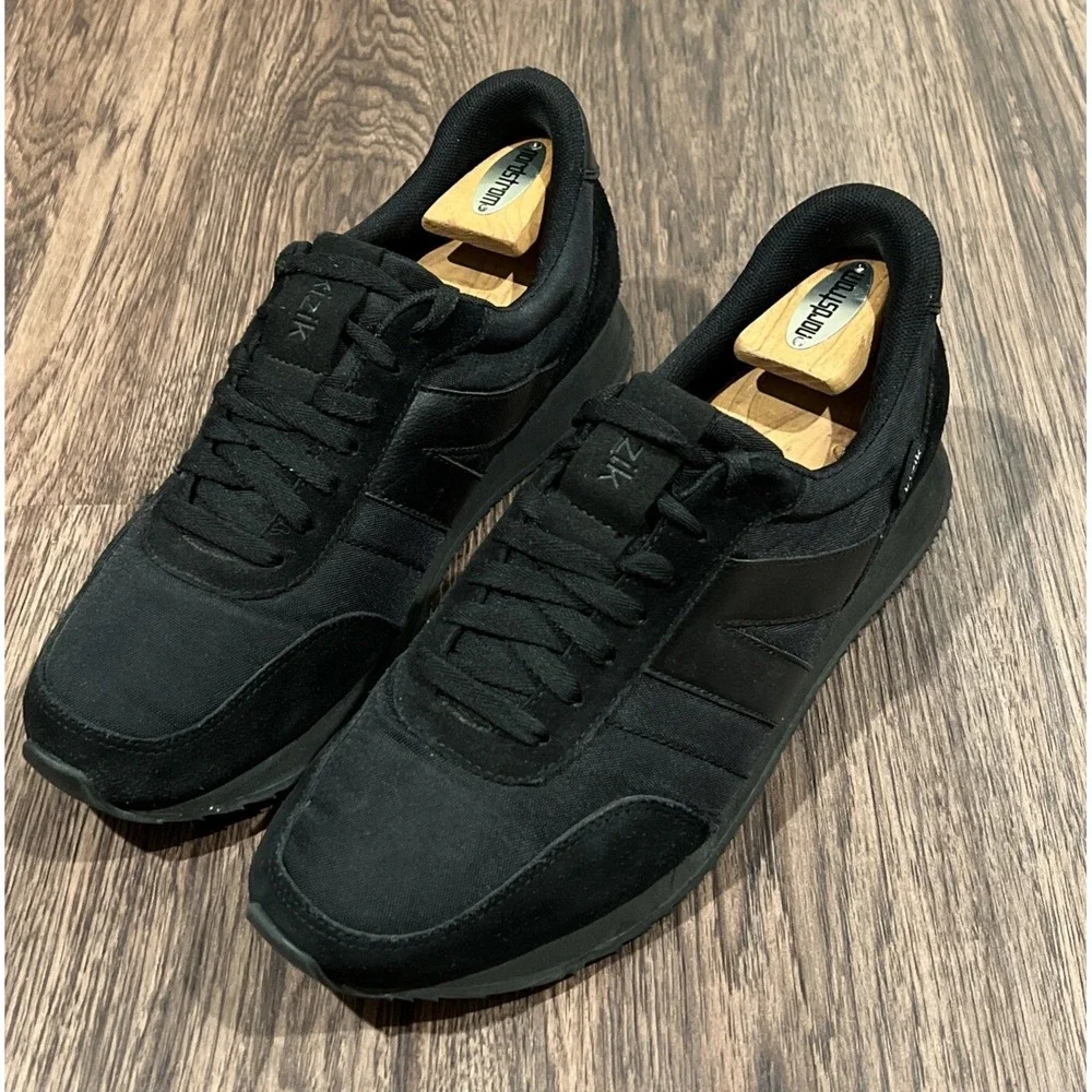 Kizik Milan Walking Shoes Sneakers Mens Size 10.5 Black Suede Casual Orthotic